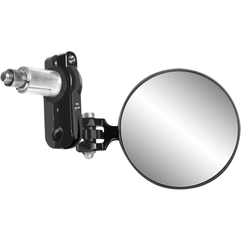 Parts Unlimited Round Mirror – Black – 4in. Lens, 7-7/8in. Stem 0640-1479