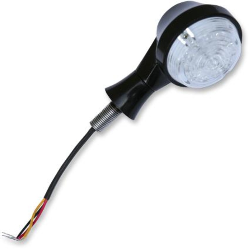 Burly Brand Universal LED Turn Signal – Stem Mount w/ Clear Lens (Flashes Amber) B13-2503B