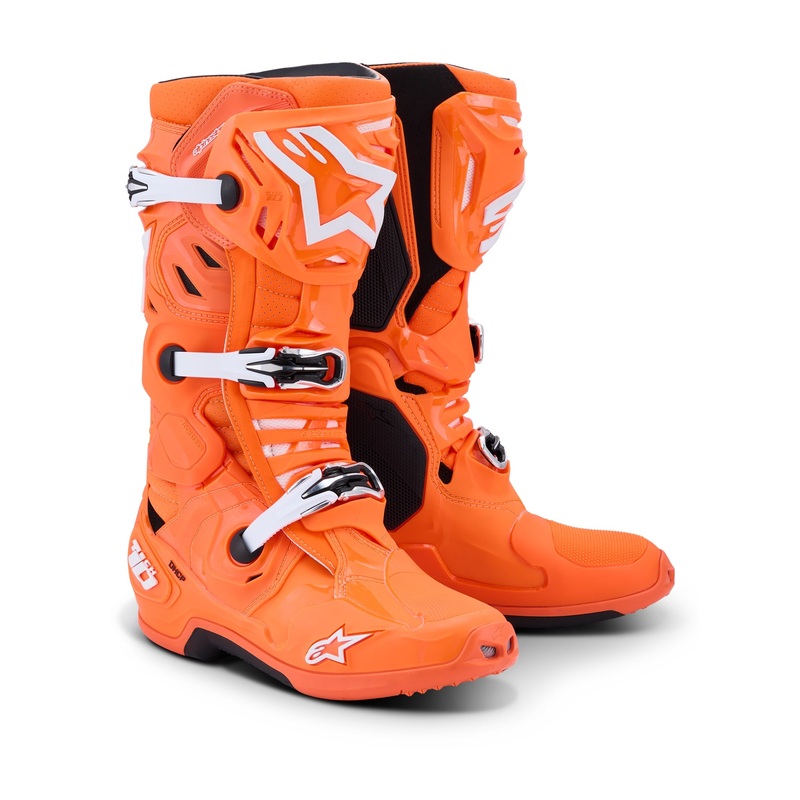 ALPINESTARS TECH 10 SUPERVENTED BOOTS – ORANGE FLUO BLACK WHITE 7