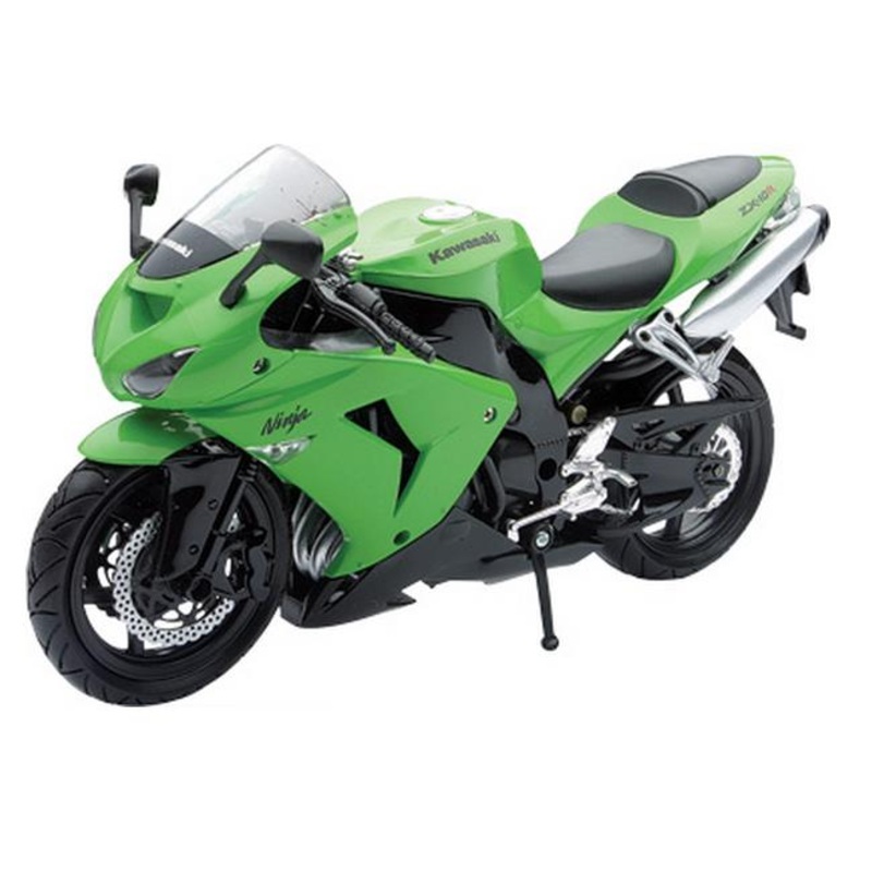 New Ray Toys Street Bike 1:12 Scale Motorcycle – Kawasaki ZX10R 2006 – Green 42443A