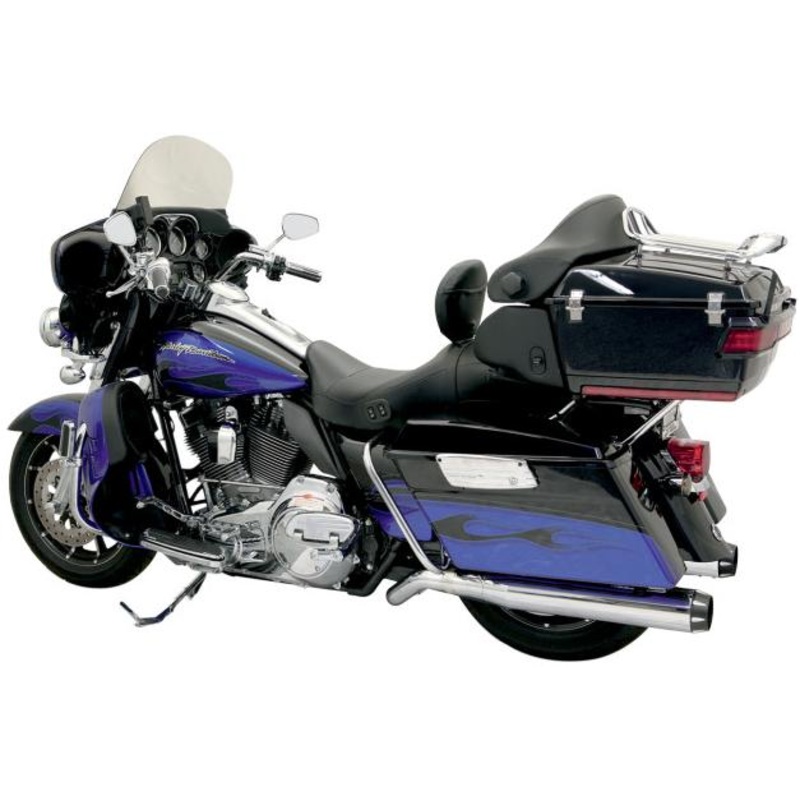 Bassani Manufacturing Pseudo Left Side Road Rage II B1 Muffler – Chrome with Black End Cap 1F59R