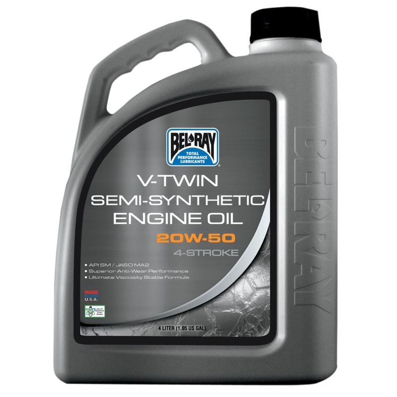 Bel-Ray V-Twin Semi-Synthetic Engine Oil – 20W50 – 4L. 96910-BT4