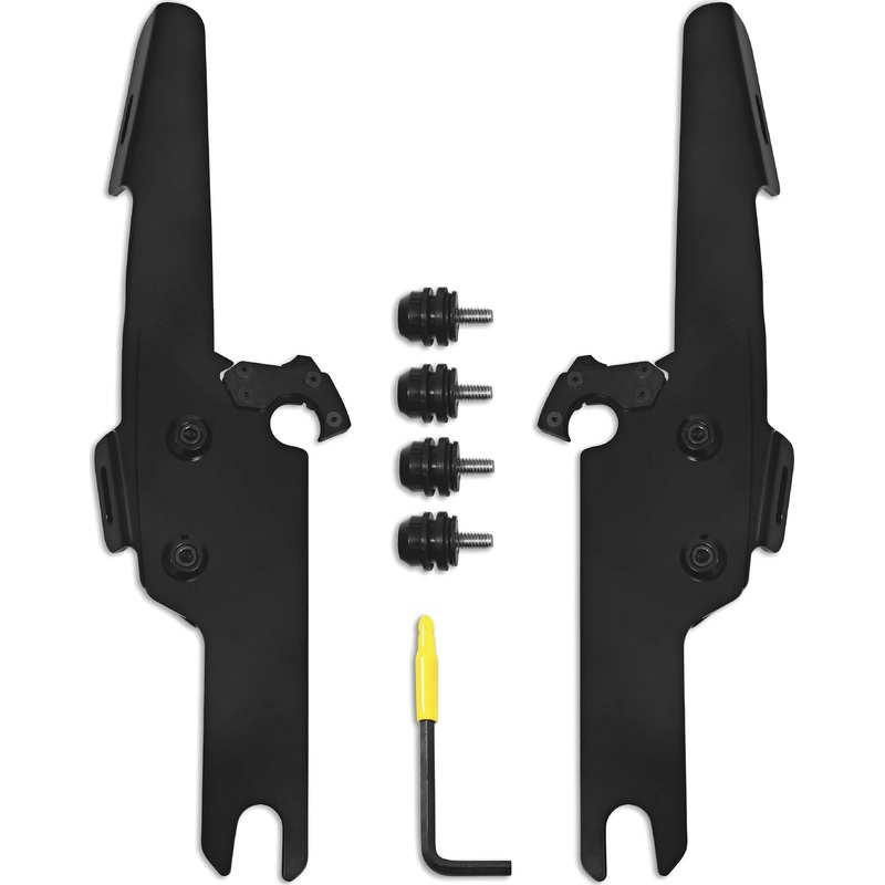 Memphis Shades Trigger-Lock Mount Kit for Batwing Fairing and Fats/Slim Windshields – Black MEB2041
