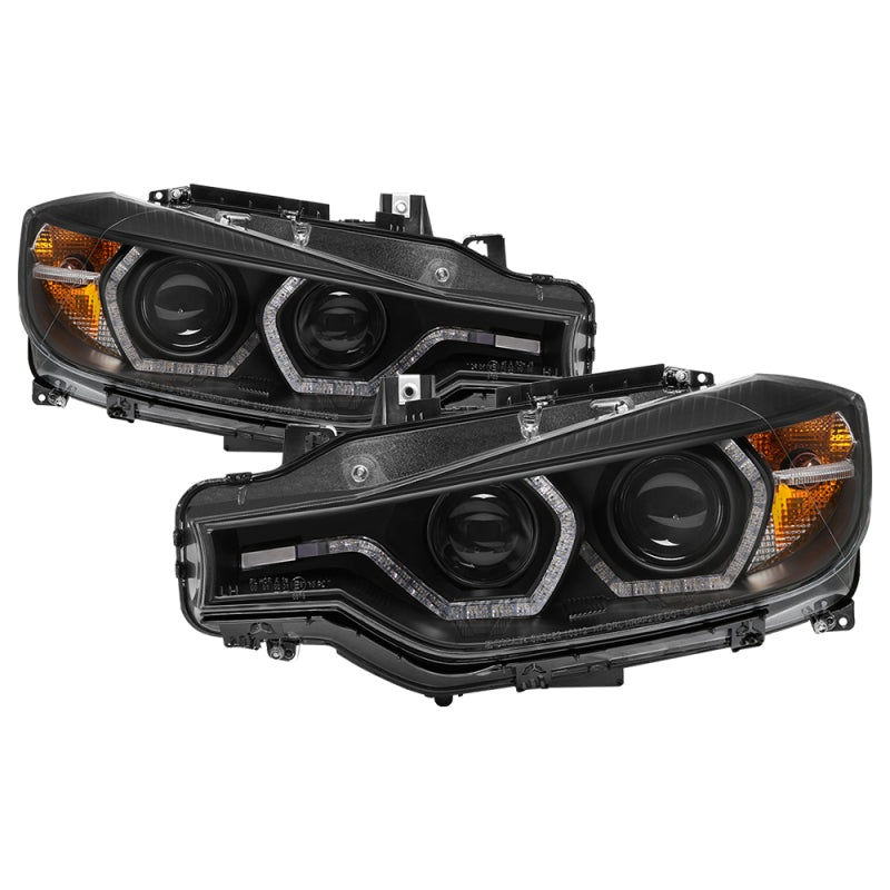 Spyder 12-14 BMW F30 3 Series 4DR Projector Headlights – LED DRL – Black (PRO-YD-BMWF3012-DRL-BK)
