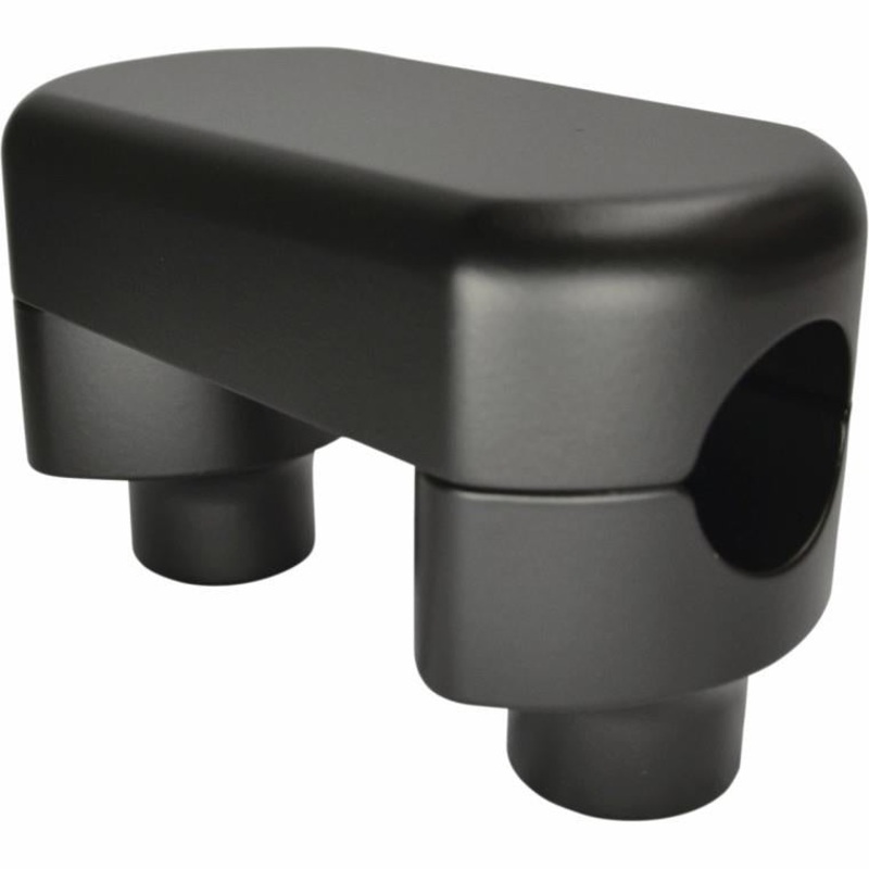 LA Choppers Solid Handlebar Riser/Top Clamp Kits – 1-1/2in. Tall – Flat Black LA-7442-01M