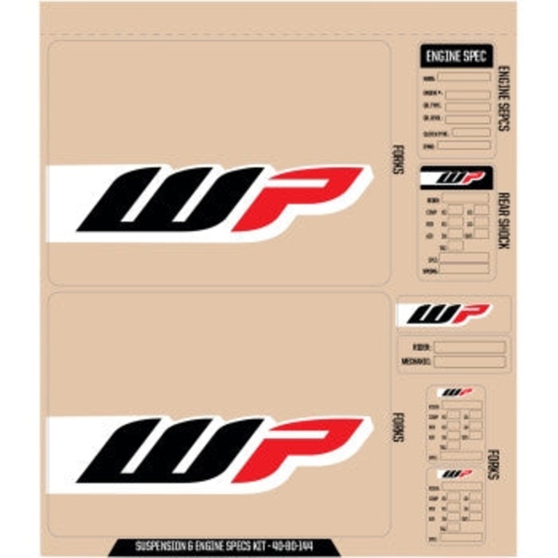 DCOR Suspension WP Decal Kit – Black/Red/White 40-80-144