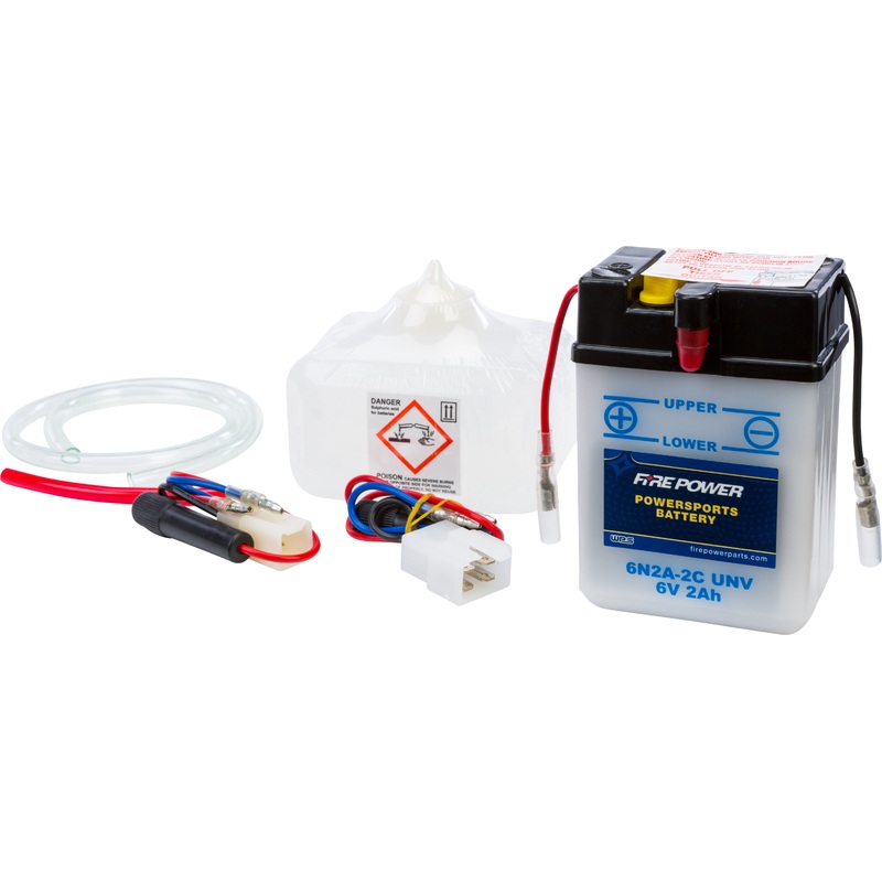 Fire Power Conventional 6V Standard Battery with Acid Pack 6N2A-2C/UNV