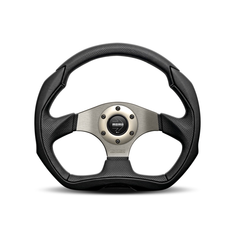 Momo Eagle Steering Wheel 350 mm – Black Leather/Anth Spokes