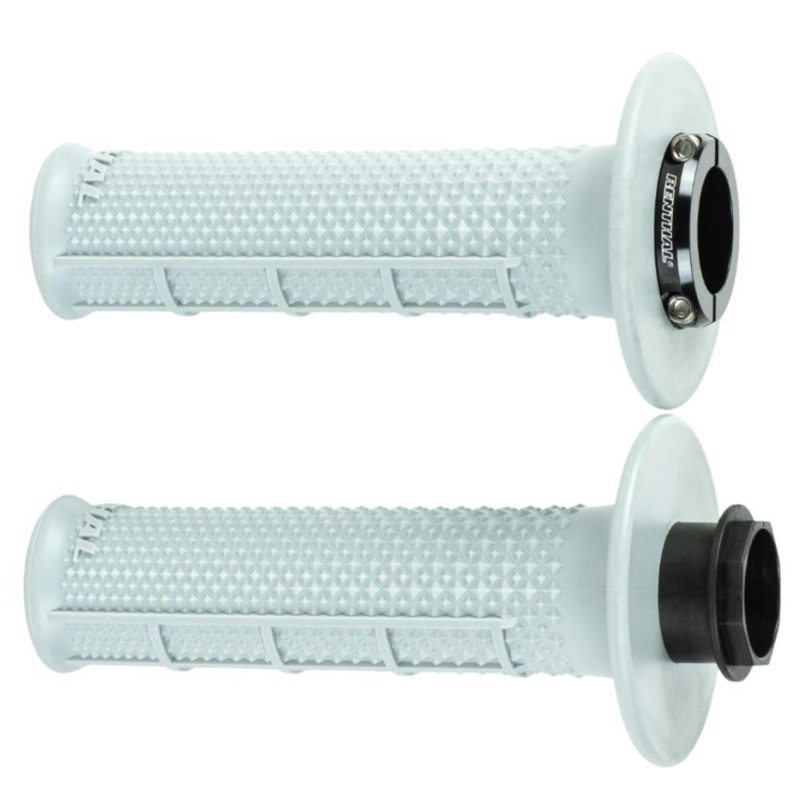 RENTHAL LOCK ON SOFT TAPERED/HALF WAFFLE MX GRIP – GREY/BLACK