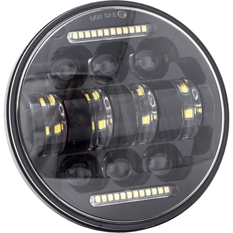 Letric Lighting Co. 5.75in. LED Headlight – 10-LED with Dual Horizontal DRLs – Black LLC-LHC-5D