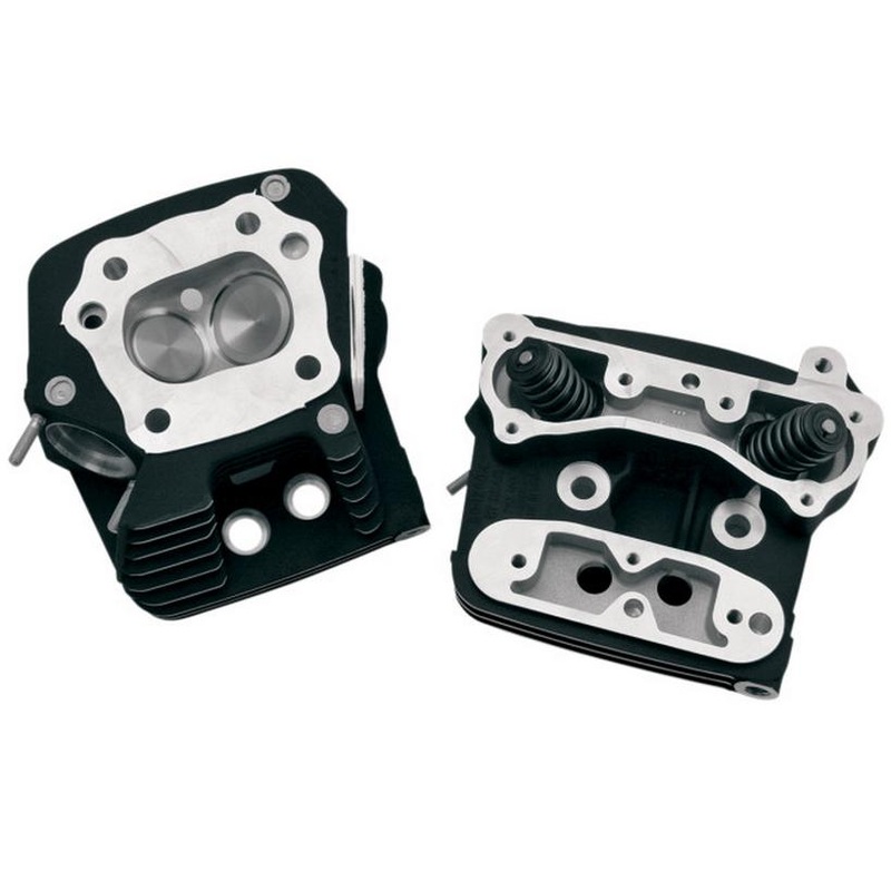 S&S Cycle Cylinder Heads for EVO Motors with Stock-Style Pistons – Black Powder-Coat 106-4570