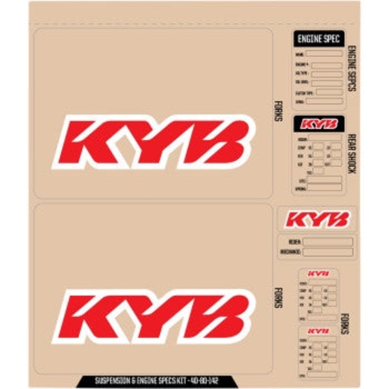 DCOR Suspension KYB Decal Kit – Red 40-80-142
