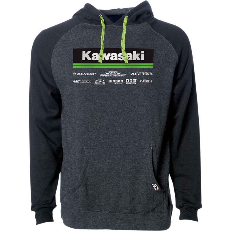 Factory Effex Kawasaki Racewear Hoodie Medium Charcoal/Black