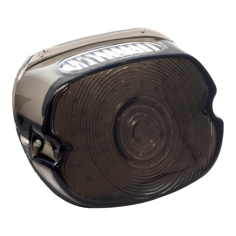 Letric Lighting Co. Slantback LED Taillight – Low-Profile LED Without Top Tag Window – Smoke LLC-SLTL-S