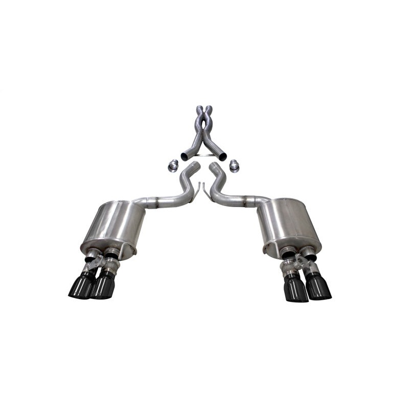 Corsa 2018-2023 Ford Mustang GT Fastback 5.0L 3in Cat-Back System Dual Rear Exit w/ 4in Black Tips