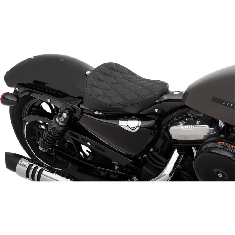 Drag Specialties Bobber-Style Solo Seat – Double Diamond – Black Thread 0804-0739