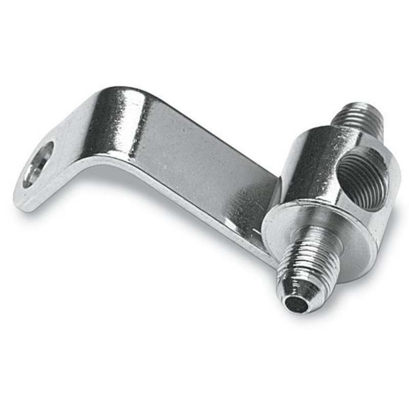 Goodridge Universal Rear Junction Block with Brake Light Switch Mount – 1/8in. NPT Threads – Chrome PMCHD-015