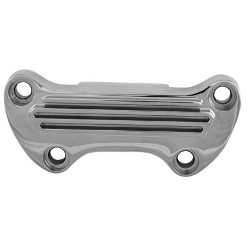 HardDrive Finned Handlebar Clamp with Skirt – Chrome 03-0106