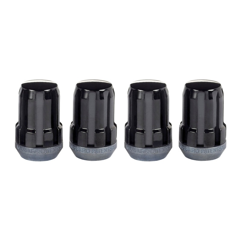 McGard SplineDrive Lug Nut (Cone Seat) M12X1.25 / 1.24in. Length (4-Pack) – Black (Req. Tool)