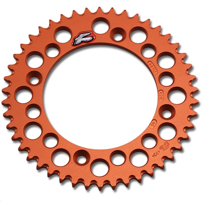 Renthal Ultralight Rear Sprocket – Orange – 50T 224U-520-50GPOR