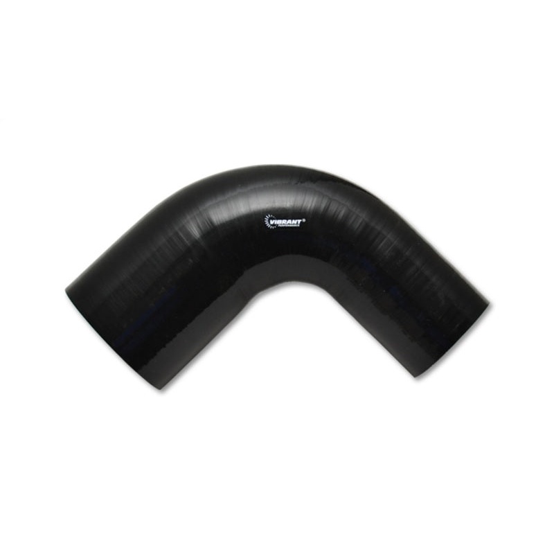 Vibrant 4 Ply Reinforced Silicone 90 degree Transition Elbow – 2.75in I.D. x 3in I.D. (BLACK)