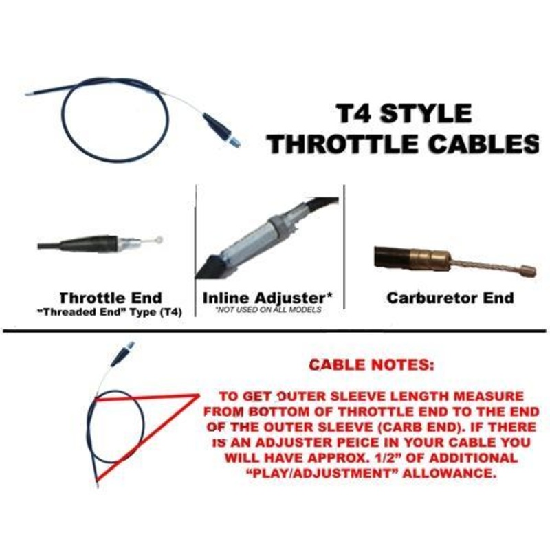 Outside Distributing T4 Style Throttle Cable – Sleeve Length 30.5in. T4-305