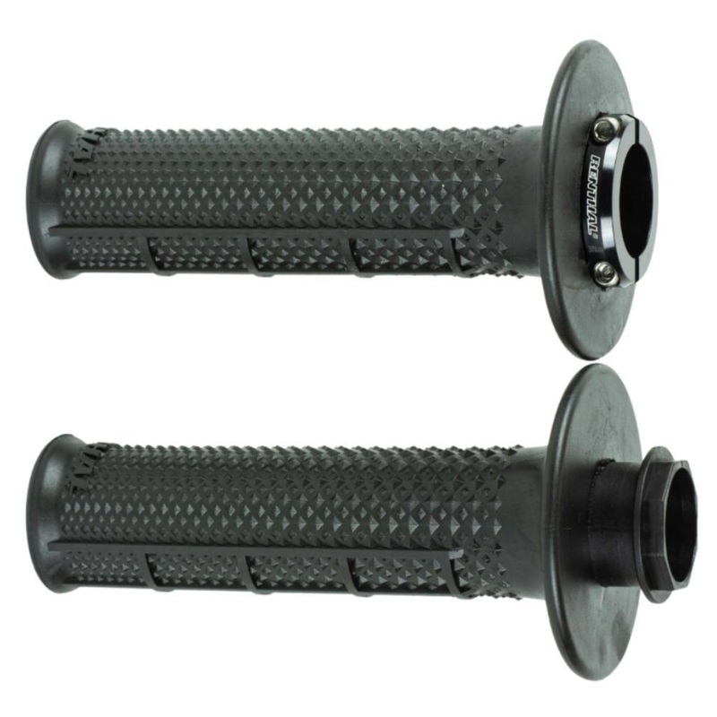 RENTHAL MX R-WORKS LOCK ON ULTRATACKY TAPERED/HALF WAFFLE GRIP – BLACK