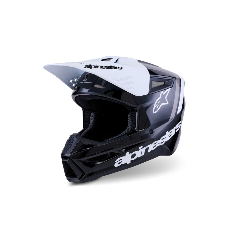 ALPINESTARS 2026 SM3 RADIUM HELMET – BLACK WHITE GREY GLOSSY XS