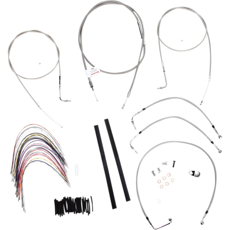 Burly Brand Extended Cable/Brake Line Kit for 18in. Gorilla Handlebars – Stainless Steel B30-1078