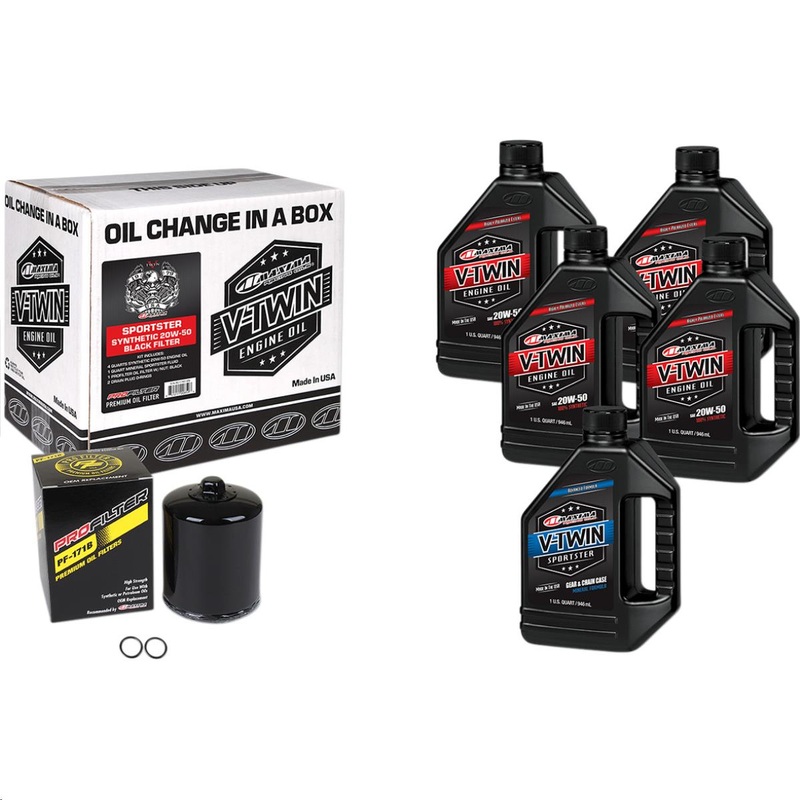 Maxima Sportster Synthetic Oil Change Kit with Black Filter 90-119015PB