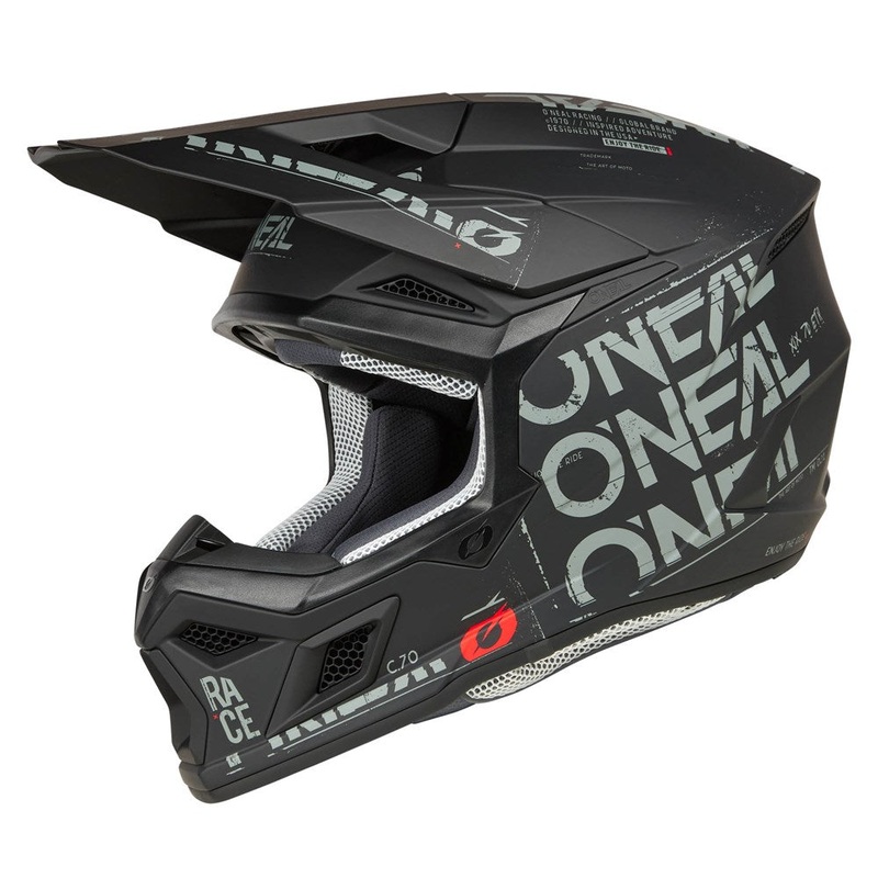 ONEAL 2025 3SRS STATIC HELMET – MATTE BLACK/GREY XS