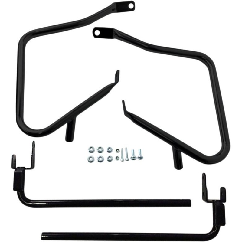 Drag Specialties Saddlebag Guards/ Support Kit – Gloss Black 3501-1242