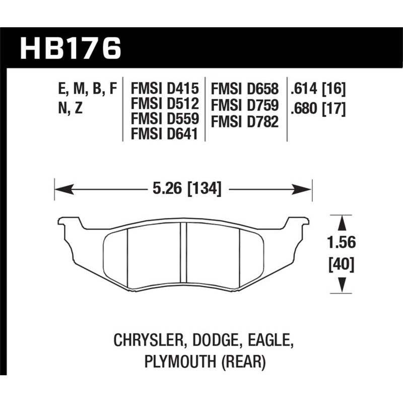 Hawk SRT4 HPS Street Rear Brake Pads