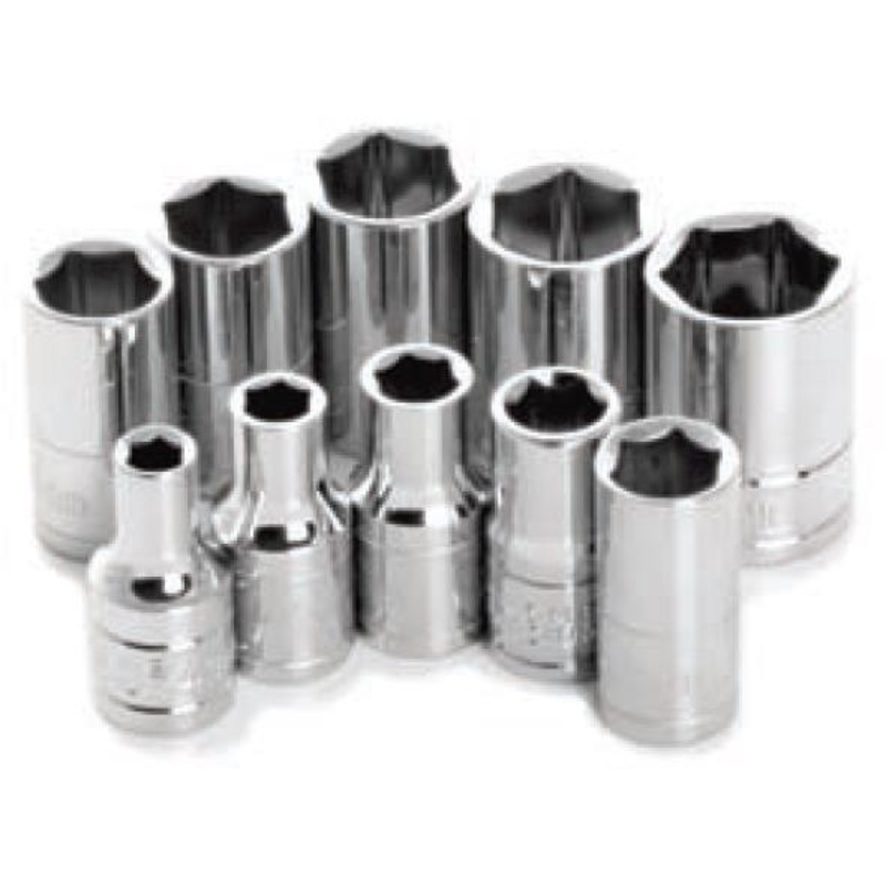Performance Tools 10 Piece 1/4in. Drive 6pt Metric Socket Set W36202