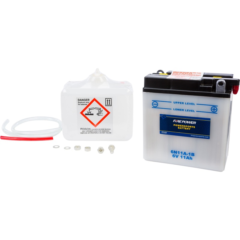 Fire Power Conventional 6V Standard Battery with Acid Pack 6N11A-1B