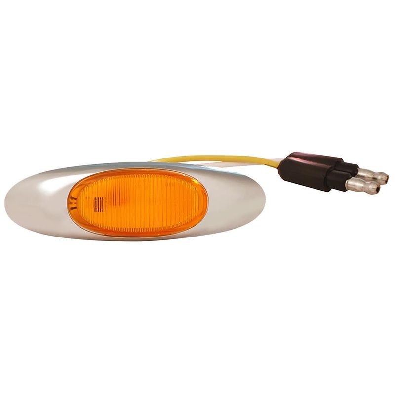 Grote Micronova LED Marker Light – Oval with Chrome Bezel – 3in. Wide – Amber 47953