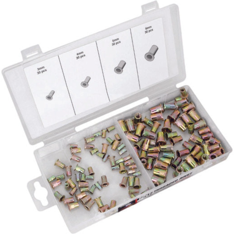 Performance Tools Threaded Insert Rivet Replacement Pack for Threaded Insert Rivet Tool Kit – Metric – 120 Piece W5252