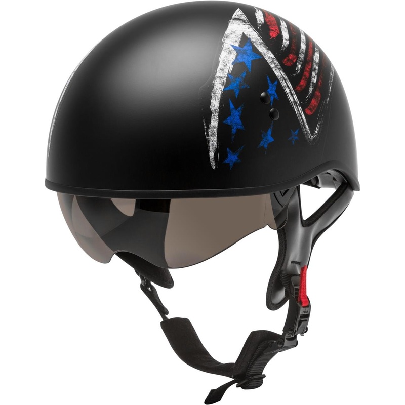 G-Max HH-65 Naked Bravery Helmet XS Matte Black/Red/White/Blue