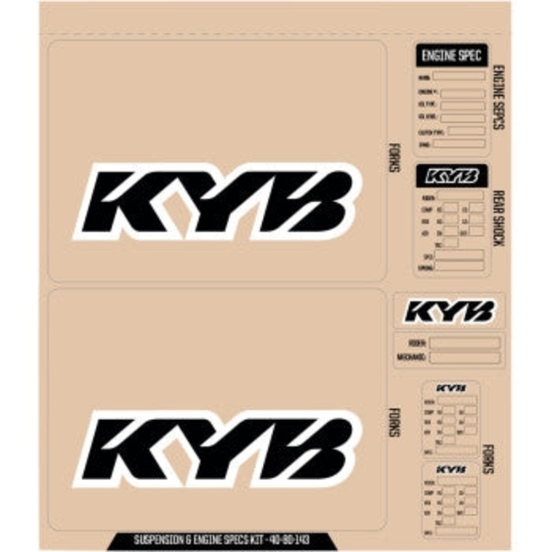 DCOR Suspension KYB Decal Kit – Black 40-80-143