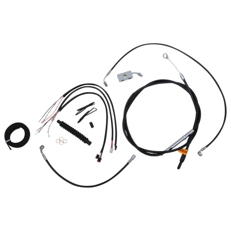 LA Choppers Complete Handlebar Cable and Brake Line Kit – Black Vinyl/Stainless LA-8152KT2-16B
