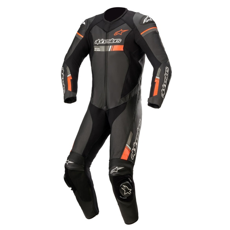 ALPINESTARS GP FORCE CHASER 1PC LEATHER SUIT – BLACK/FLURO RED 48