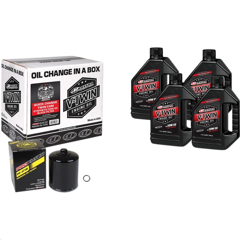 Maxima Twin Cam Synthetic Quick Oil Change Kit with Black Filter 90-119014PB