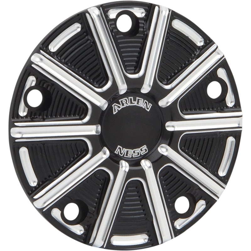 Arlen Ness Ness-Tech Points Cover – 10-Gauge – Black Anodized with Machined Accents 700-026