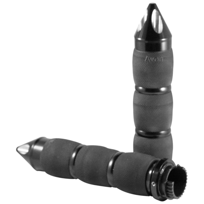 Avon Grips Heated Metric Cruiser Grips – Custom Contour – Black Anodized MT-CC-86-ANO-HT