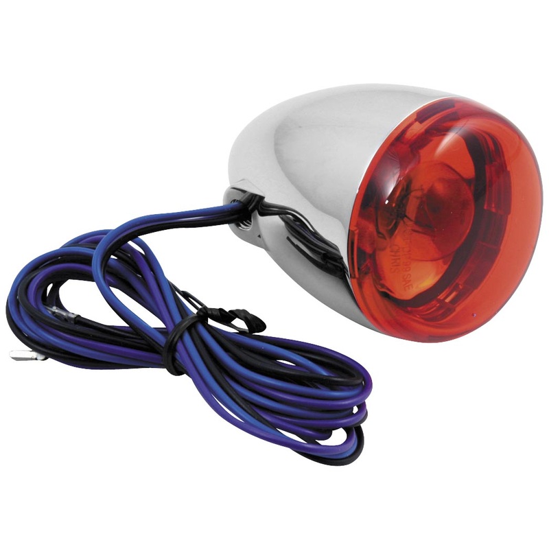 Chris Products Duece-Style Turn Signal Lamps – Rear – Dual Filament – Red Lens – Chrome 8887A