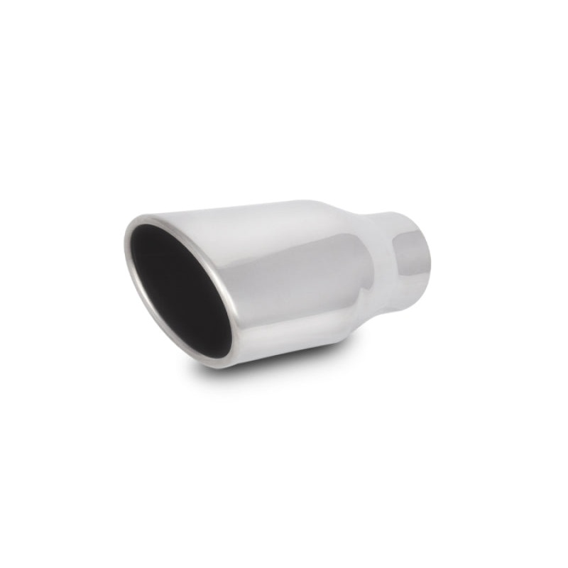 Vibrant 4.5in x 3in Oval SS Exhaust Tip (Single Wall Angle Cut Rolled Edge)