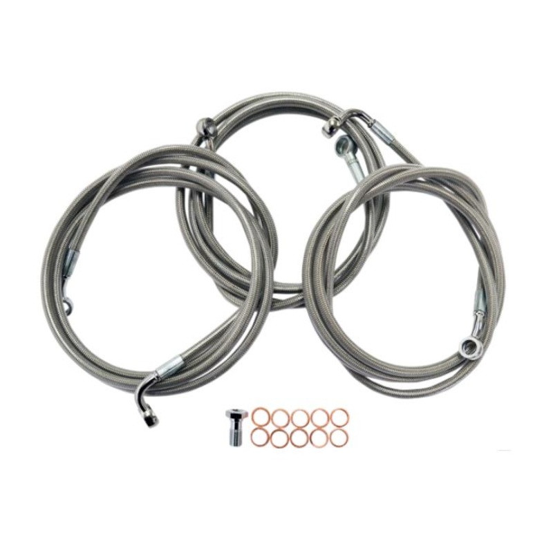 LA Choppers Stainless Steel Brake Line Kit – 15-17in. Ape Hangers LA-8052B16