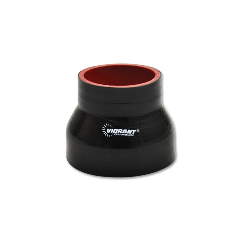 Vibrant 4 Ply Reinforced Silicone Transition Connector – 3in I.D. x 3.25in I.D. x 3in long (BLACK)