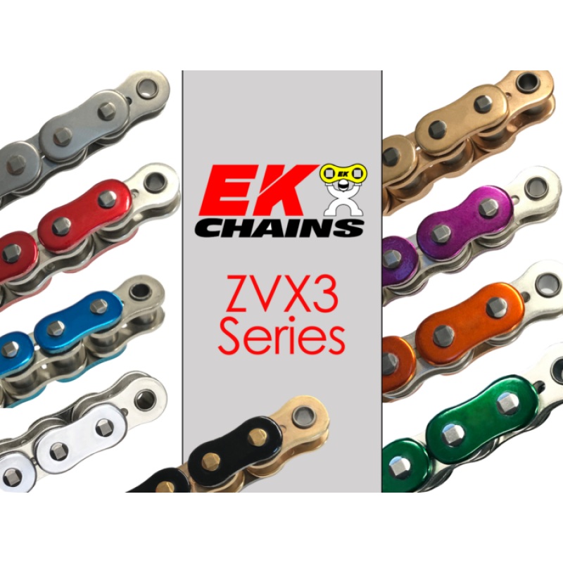 Vortex Racing EK 530 ZVX3 Rivet Master 150 Links- Metallic Red