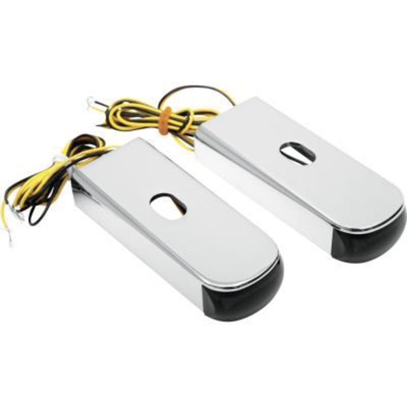Alloy Art Fender Strut LED Marker Lights – Chrome with Red LED – Smoke Lens SSL-2
